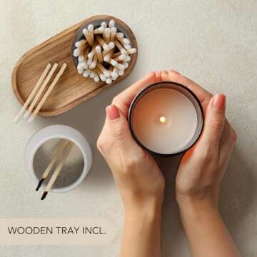 Elegant Decorative Ceramic Match Holder Set for Home Decor