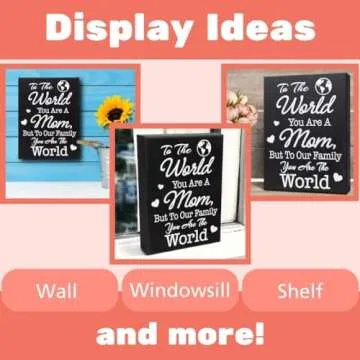 Meaningful Mom Gift Sign - Sentimental Quote Plaque for Birthday, Christmas, or Mother's Day - Thoughtful Home Decor for Mom - Wall or Tabletop Display, Mom World