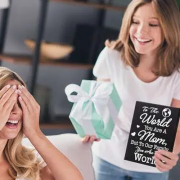 Meaningful Mom Gift Sign - Sentimental Quote Plaque for Birthday, Christmas, or Mother's Day - Thoughtful Home Decor for Mom - Wall or Tabletop Display, Mom World