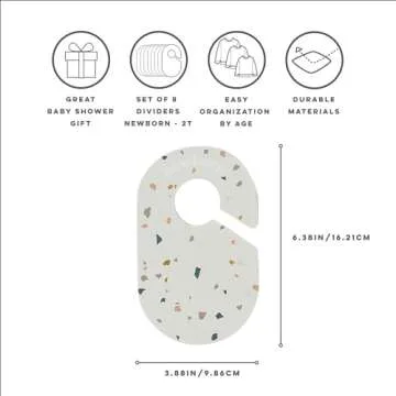 3 Sprouts Baby & Toddler Hanger Closet Dividers Set of 8 - Durable Baby Clothes Organizer, Nursery C...