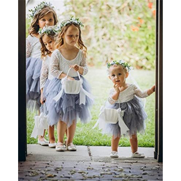 2Bunnies Peony Lace Flower Girl Dress Boho Chic Tiered Tutu