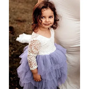 2Bunnies Peony Lace Flower Girl Dress Boho Chic Tiered Tutu