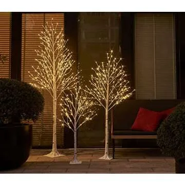 Hairui Lighted Birch Tree Plug in 4FT 72 LED White Twig Tree with Lights for Christmas Easter Wedding Room Decorations Indoor Outdoor