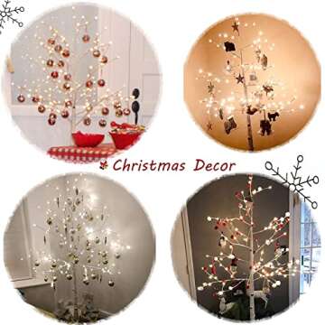 Hairui Lighted Birch Tree Plug in 4FT 72 LED White Twig Tree with Lights for Christmas Easter Wedding Room Decorations Indoor Outdoor
