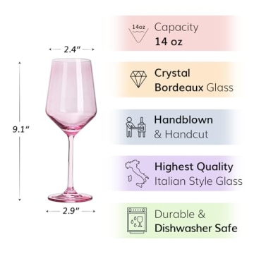 Elegant Blushed Pink Wine Glasses Set for All Occasions