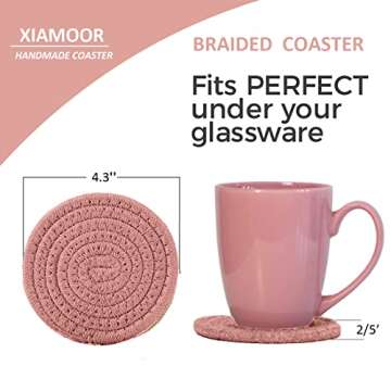 6 Pcs Coasters for Drinks, 4.3 Inch Fit for All Kinds of Cups, Super Absorbent Drink Coasters, Minim...