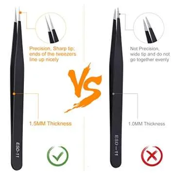 Kaverme 3PCS Precision Tweezers Set for All Your Needs