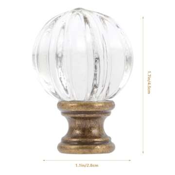jojofuny Lamp Finial Decorative Light Shade Knob, Light Accessory for Floor and Table Lamps, Brass Base