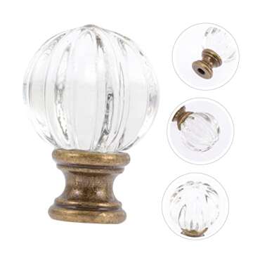 jojofuny Lamp Finial Decorative Light Shade Knob, Light Accessory for Floor and Table Lamps, Brass Base