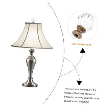 jojofuny Lamp Finial Decorative Light Shade Knob, Light Accessory for Floor and Table Lamps, Brass Base