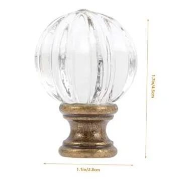 jojofuny Lamp Finial Decorative Light Shade Knob, Light Accessory for Floor and Table Lamps, Brass Base