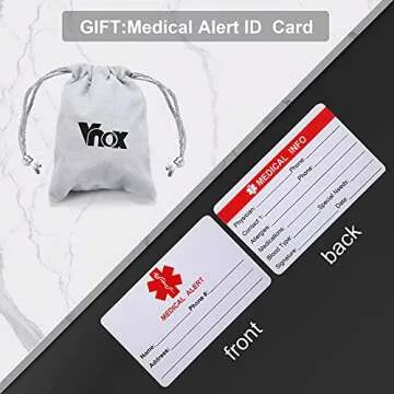 Stylish VNOX Medical Alert ID Bracelet for Women