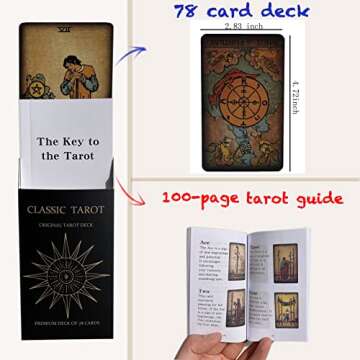 SincereZ Tarot Cards Deck with Guidebook for Beginners&Expert, Vintage and Classic Rider Waite Tarot Decks,Fortune Telling Game