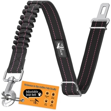 Active Pets Dog Seatbelt, Adjustable Safety Dog Seat Car Harness, Dog Seat Belt for Pets - Durable D...