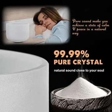 432HZ Sound Healing Crystal Singing Bowls Set of 3 with Carry Bag