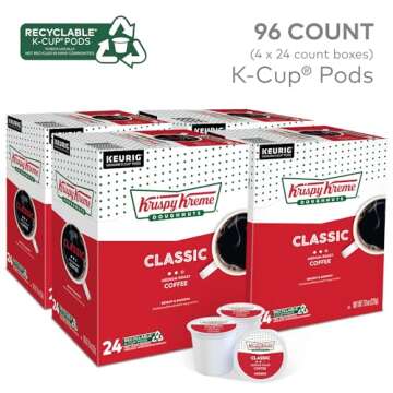 Krispy Kreme Classic Coffee, Keurig Single Serve K-Cup Pods, Medium Roast, 96 Count