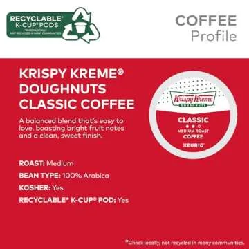 Krispy Kreme Classic Coffee, Keurig Single Serve K-Cup Pods, Medium Roast, 96 Count