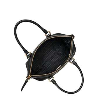 PradaWomens Black Tessuto Nylon Two-Way Satchel Handbag 1BA104