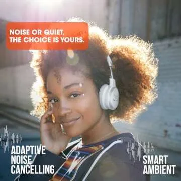 JBL Live 460NC Wireless On-Ear Headphones - ANC and 50H Battery