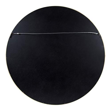 Kate and Laurel Hutton Round Decorative Large Modern Wood Frame Wall Mirror, 30 Inch Diameter, Natural Finish