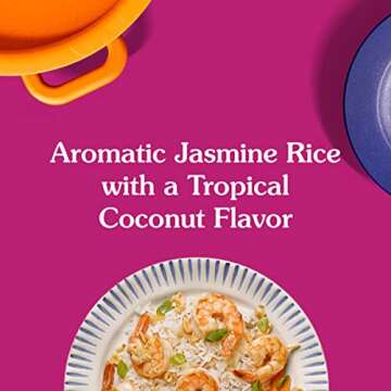 BEN'S ORIGINAL Ready Rice Coconut Jasmine Flavored Rice, Easy Dinner Side, 8.5 oz Pouch (Pack of 12)