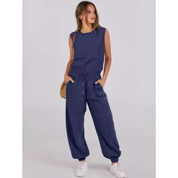 Stylish ANRABESS Casual Sleeveless Jumpsuits for Women - Perfect Summer Romper with Pockets