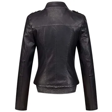 Chouyatou Women's Asymmetric Zip Faux Leather Moto Jacket