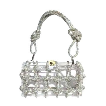 Clear Rhinestone Acrylic Clutch for Parties and Weddings