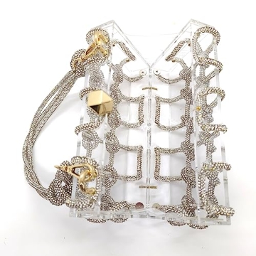 Clear Rhinestone Acrylic Clutch for Parties and Weddings