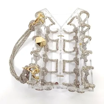 Clear Rhinestone Acrylic Clutch for Parties and Weddings