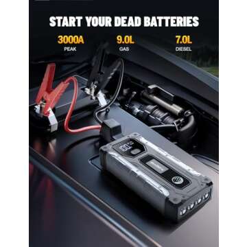 Powerful Sharmeal Car Jump Starter 3000A for Fast Starts
