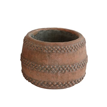Creative Co-Op Boho Cement Planter with Dot Design