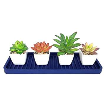 Happitasa Silicone Kitchen Sink Organizer Tray, Sponge Holder and Countertop Protector | Bathroom and Kitchen Soap Dish and Dispenser Tray (Sand Dollar, 12"x4")