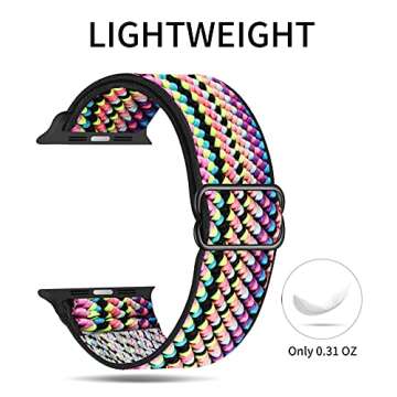 OHCBOOGIE Stretchy Solo Loop Compatible with Apple Watch Bands 38mm 40mm 41mm 42mm 44mm 45mm 46mm 49mm,Braided Elastics Nylon Strap Women Men for iWatch Series 10/9/8/7/6/5/4/3/2/1/SE/Ultra/Ultra 2