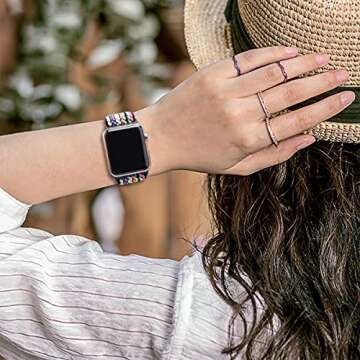 OHCBOOGIE Stretchy Solo Loop Compatible with Apple Watch Bands 38mm 40mm 41mm 42mm 44mm 45mm 46mm 49mm,Braided Elastics Nylon Strap Women Men for iWatch Series 10/9/8/7/6/5/4/3/2/1/SE/Ultra/Ultra 2