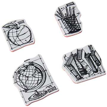Stampers Anonymous Tim Holtz Mini Blueprints Strip Cling Stamps 3"X10", Schoolhouse, Grey, 3" by 10"