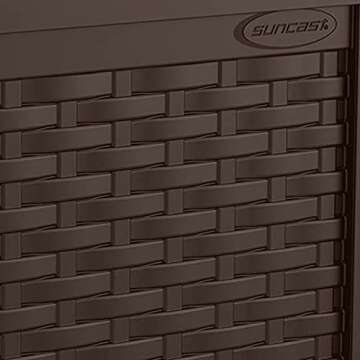 Suncast 22 Gallon Indoor or Outdoor Backyard Patio Small Storage Deck Box with Attractive Bench Seat and Reinforced Lid, Java (2 Pack)