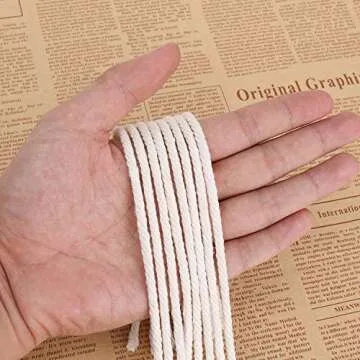 Natural Cotton Macrame Cord 4mm x 547 Yards for Crafts