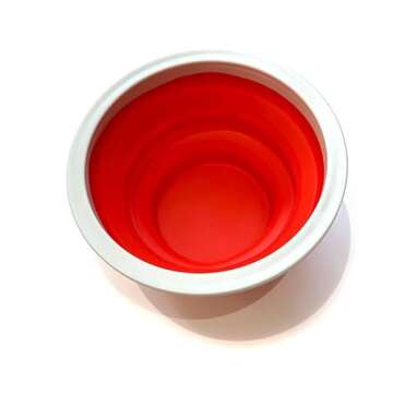 Generic Clabian Dog Leash | Pet Leash with Poop Bags Dispenser | Heavy Duty Leash | Water Container with Retractable Bowl, Medium, Red