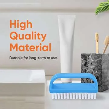 Superio Nail Scrubber Brush Nail Brush for Cleaning Fingernails Hand, and Toes, Small Scrub Brush Hand Scrubber Fingernail Brush Cleaner with Handle- Stiff Bristles, (3 Pack)