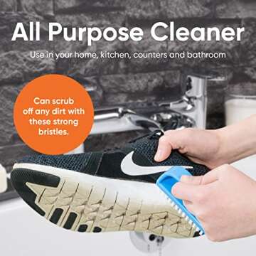 Superio Nail Scrubber Brush Nail Brush for Cleaning Fingernails Hand, and Toes, Small Scrub Brush Hand Scrubber Fingernail Brush Cleaner with Handle- Stiff Bristles, (3 Pack)