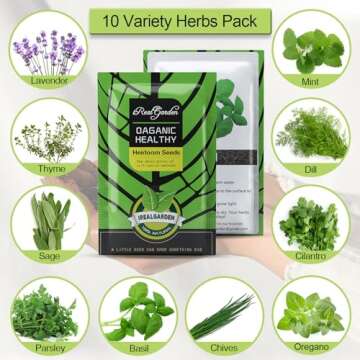 Herb Garden Kit Indoor Herb Garden Starter Kit - 10 Variety Herbs Kitchen Window Herb Garden Planter...