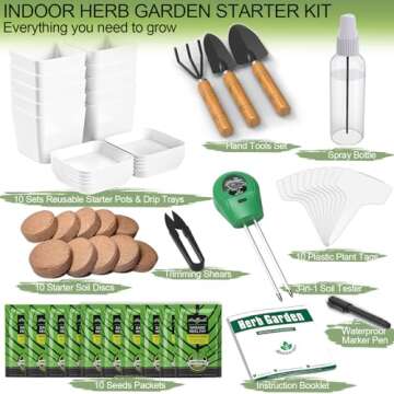 Herb Garden Kit Indoor Starter Kit for Fresh Home Grown Herbs