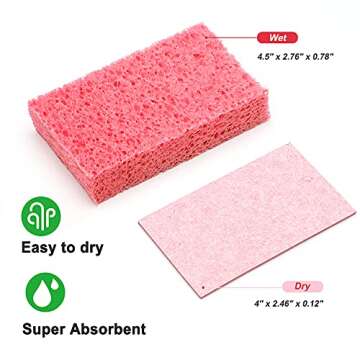 ARCLIBER Kitchen Sponge,Heavy Duty Color Cellulose Sponge,Clean Tough Messes Without Scratching (12 Pack)