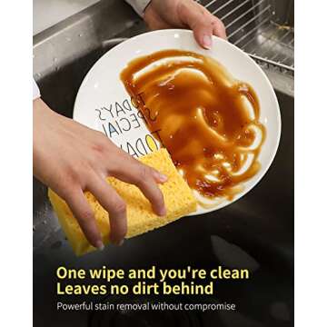 ARCLIBER Kitchen Sponge,Heavy Duty Color Cellulose Sponge,Clean Tough Messes Without Scratching (12 Pack)