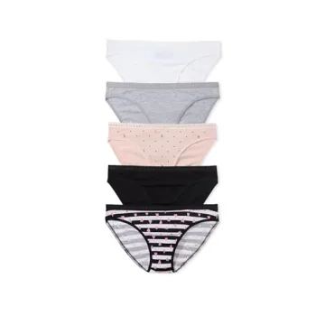 Victoria's Secret Women's Cotton Bikini Underwear, Moderate Coverage Panties for Women, Multi Pack, ...