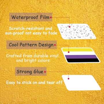 MEPLUM Non Binary Pride Stickers, 110 Pcs Pride Stickers Bulk for Non-Binary Pride Stuff, Waterproof...