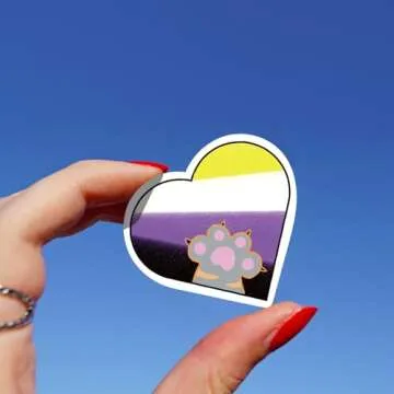 MEPLUM Non Binary Pride Stickers, 110 Pcs Pride Stickers Bulk for Non-Binary Pride Stuff, Waterproof Vinyl LGBTQ Nonbinary Pride Stickers Pack, Non Binary Pride Present Accessories Decorations