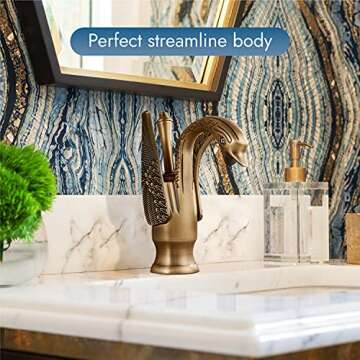 Cinwiny Swan Faucet Bathroom Sink Faucet for Antique Decor