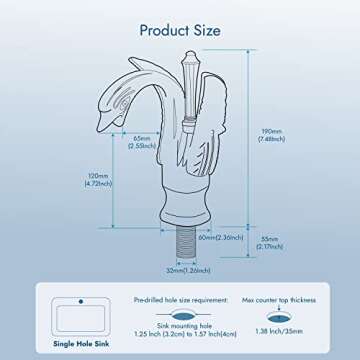 Cinwiny Swan Faucet - Vintage Brass Bathroom Sink Tap